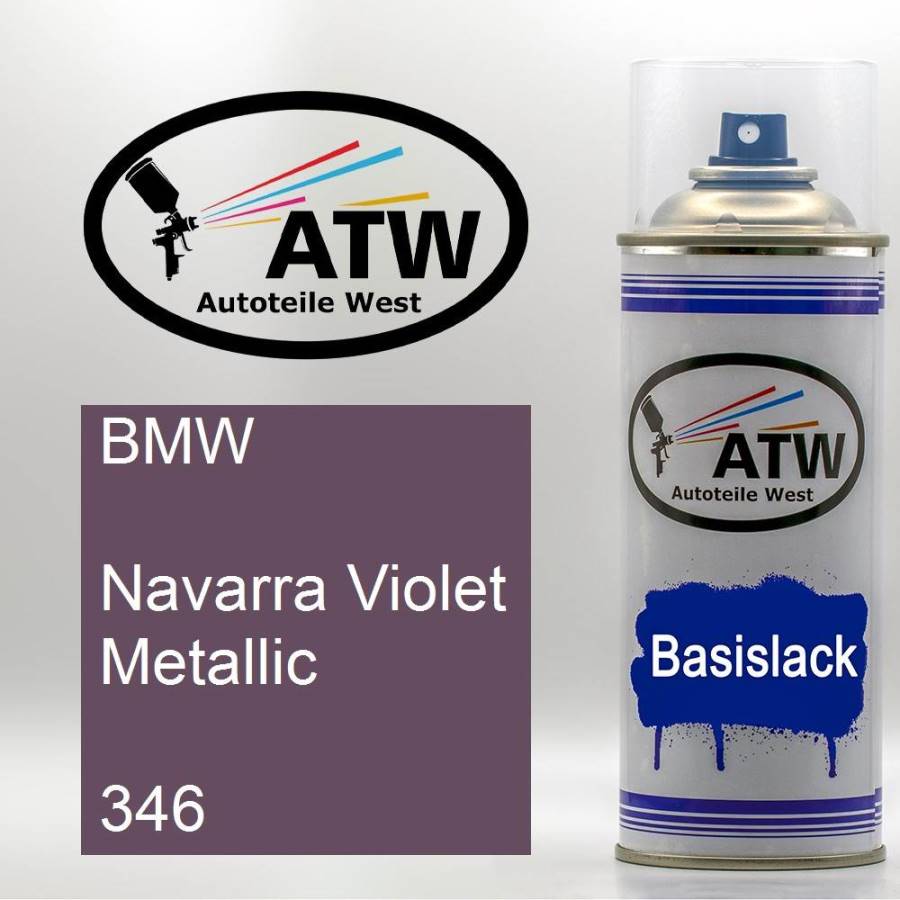 BMW, Navarra Violet Metallic, 346: 400ml Sprühdose, von ATW Autoteile West.